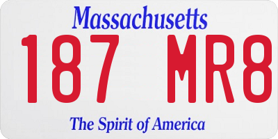 MA license plate 187MR8