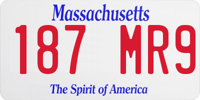 MA license plate 187MR9