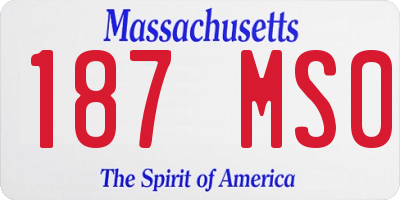 MA license plate 187MS0