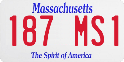 MA license plate 187MS1