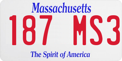 MA license plate 187MS3