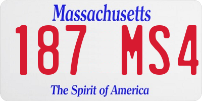 MA license plate 187MS4
