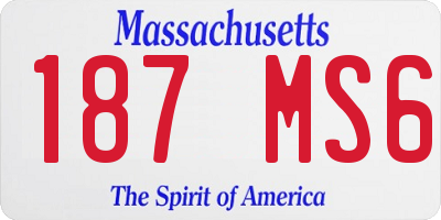 MA license plate 187MS6