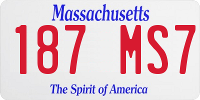 MA license plate 187MS7