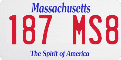 MA license plate 187MS8