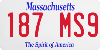 MA license plate 187MS9