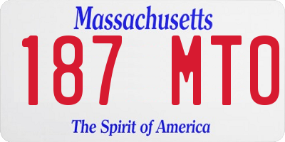 MA license plate 187MT0