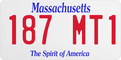 MA license plate 187MT1