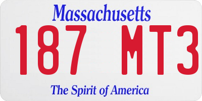 MA license plate 187MT3