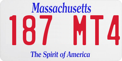 MA license plate 187MT4