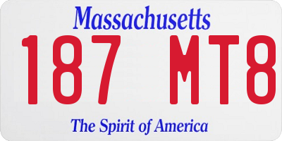 MA license plate 187MT8