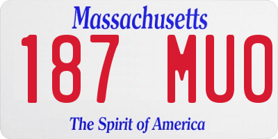 MA license plate 187MU0