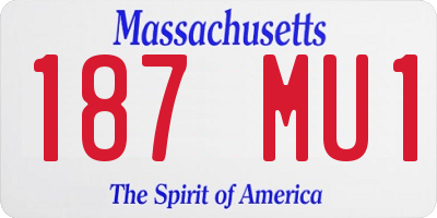 MA license plate 187MU1