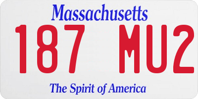 MA license plate 187MU2