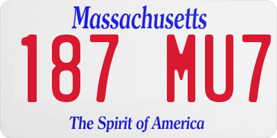 MA license plate 187MU7