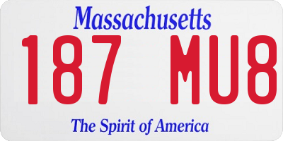 MA license plate 187MU8