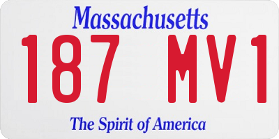 MA license plate 187MV1
