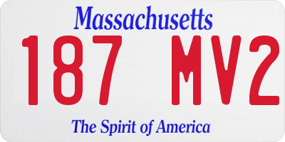 MA license plate 187MV2