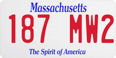 MA license plate 187MW2
