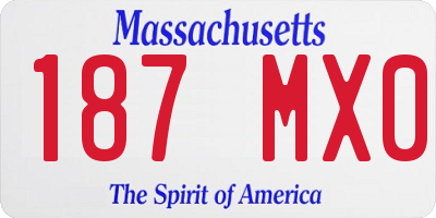 MA license plate 187MX0