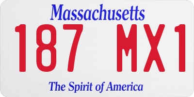 MA license plate 187MX1