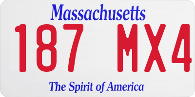 MA license plate 187MX4