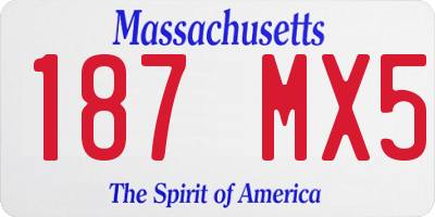 MA license plate 187MX5