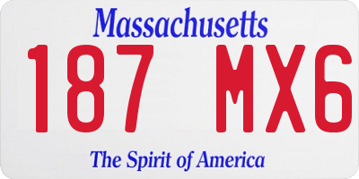 MA license plate 187MX6