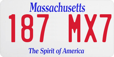 MA license plate 187MX7