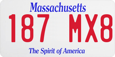 MA license plate 187MX8