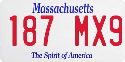 MA license plate 187MX9