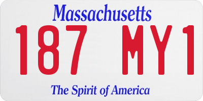 MA license plate 187MY1