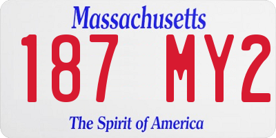 MA license plate 187MY2