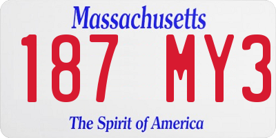 MA license plate 187MY3