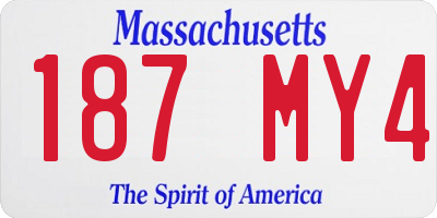 MA license plate 187MY4