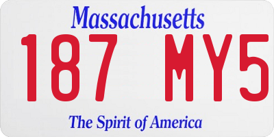 MA license plate 187MY5