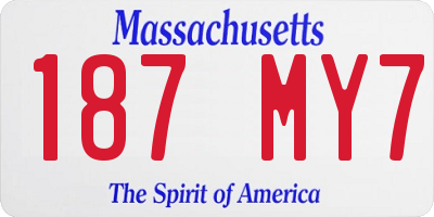 MA license plate 187MY7