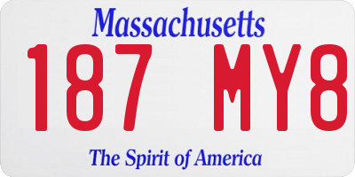 MA license plate 187MY8