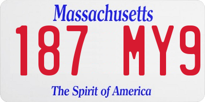 MA license plate 187MY9