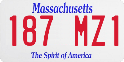 MA license plate 187MZ1