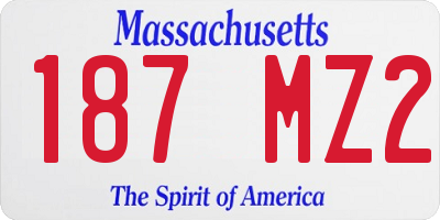 MA license plate 187MZ2