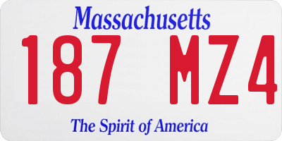 MA license plate 187MZ4