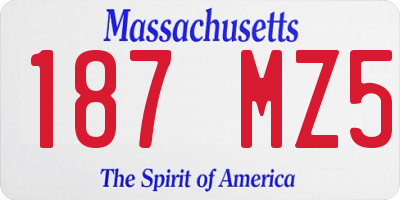 MA license plate 187MZ5
