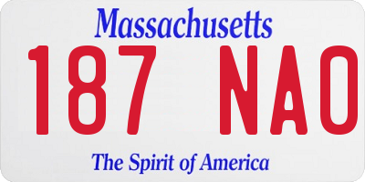MA license plate 187NA0
