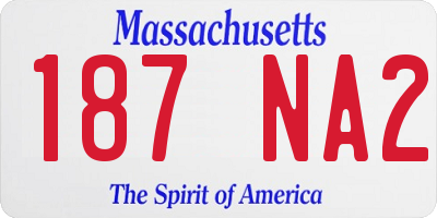 MA license plate 187NA2