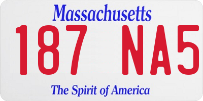 MA license plate 187NA5