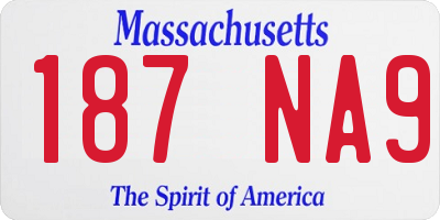 MA license plate 187NA9