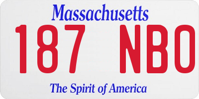 MA license plate 187NB0