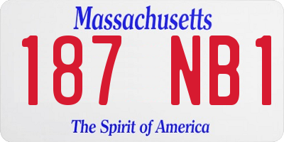 MA license plate 187NB1