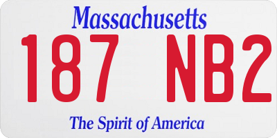 MA license plate 187NB2